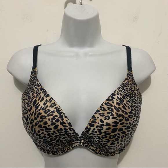RARE Victoria's Secret Leopard Print Air Push-Up Bra Size 36D - Picture 1 of 12